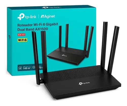 ROTEADOR WIRELESS GIGABIT WIFI 6 1500MB AX1500 EX141 TP-LINK