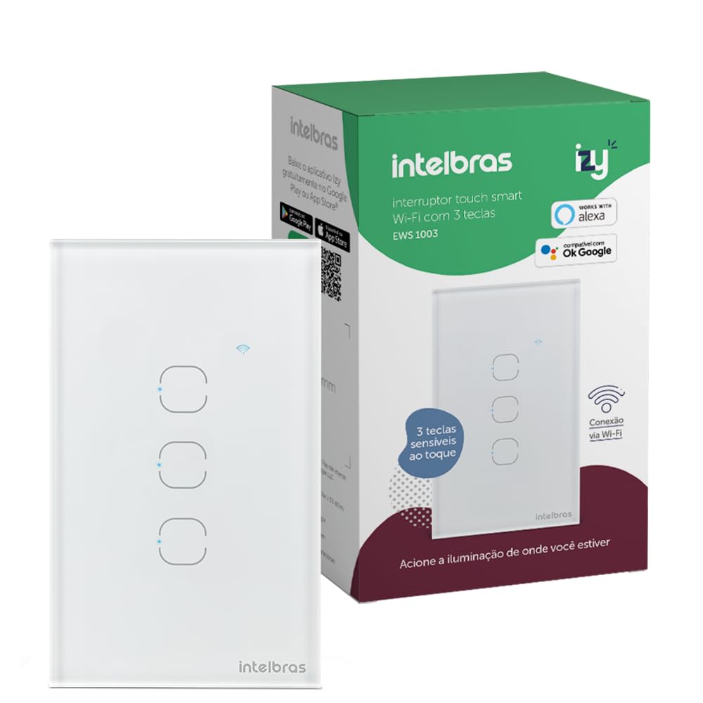 INTERRUPTOR SMART WI-FI TOUCH 3 TECLAS EWS 1003 BR - INTELBRAS