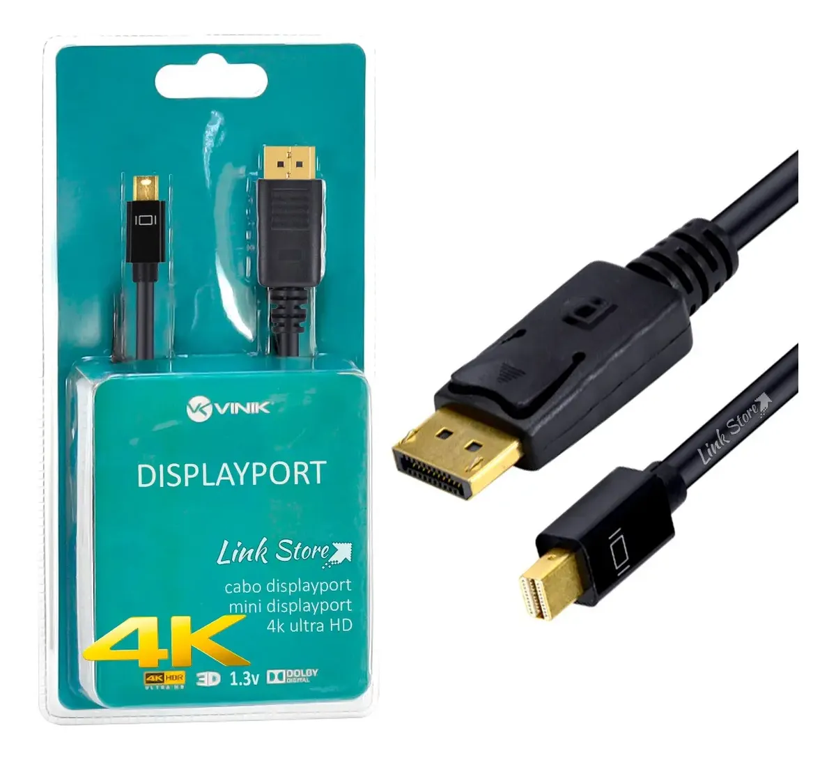 CABO MINI DISPLAYPORT ULTRA HD 4K 1.3V 120HZ 2M MDP13-2 29266 VINIK