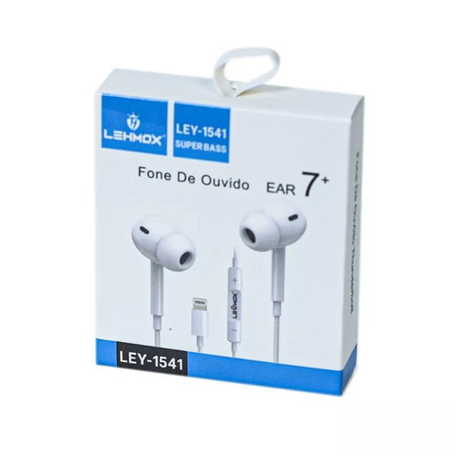 FONE DE OUVIDO C/FIO WIRELESS IPHONE C/MICROFONE LEHMOX LEY-1541