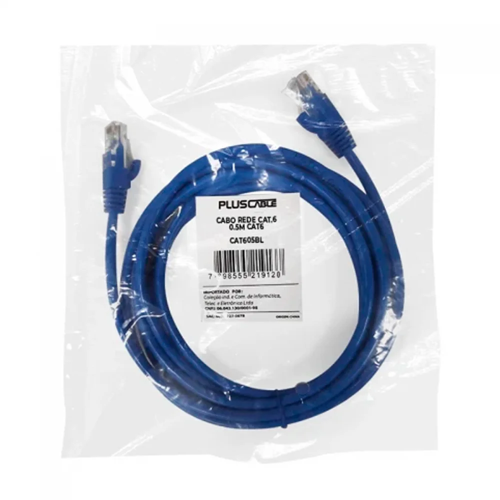 PATCH CORD CAT6 0.5 METROS CAT605BL PLUS CABLE