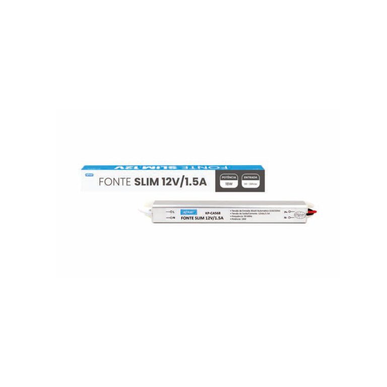 FONTE DE ALIMENTACAO SLIM 12V/1.5A 18W 110/220AC KP-CA568 - KNUP