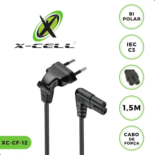 CABO DE FORCA RADIO/PLAY 4 90 10A 1.5M 2X075MM XC-CF-12 X-CELL