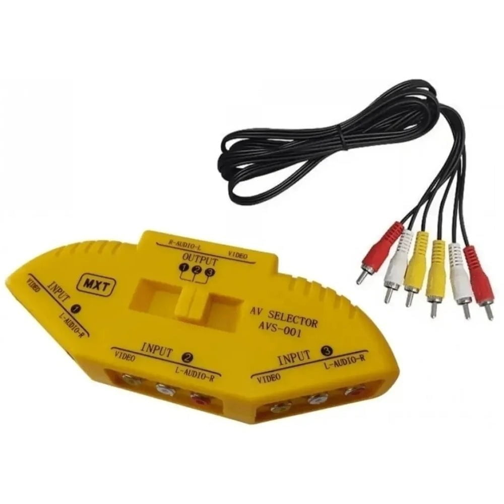 CHAVE SELETORA 3 INPUT 1 OUTPUT RCA