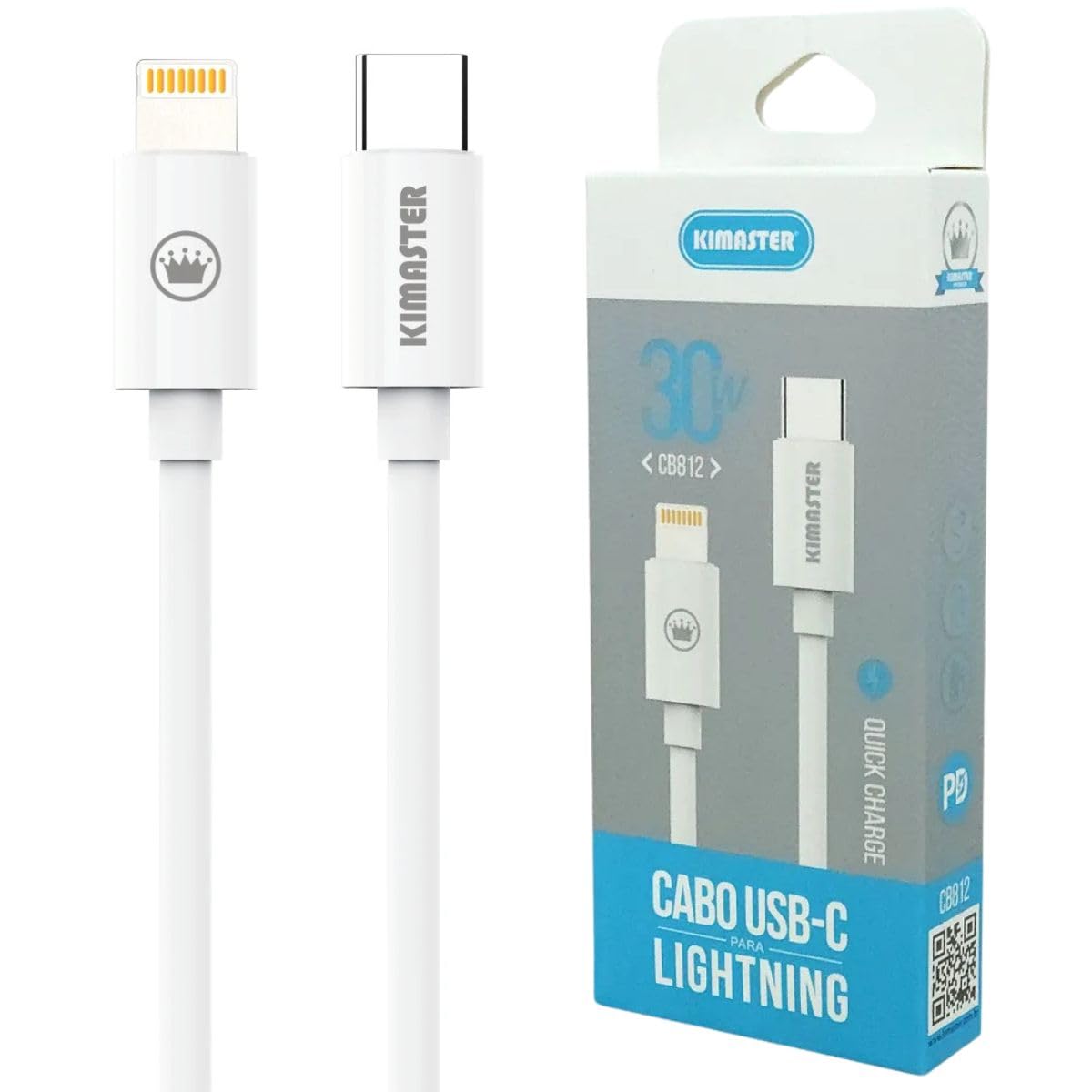 CABO DE DADOS IPHONE X TIPO-C QUICK CHARGE 20W 1M KIMASTER CB812