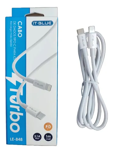 CABO DE DADOS IPHONE X TIPO-C QUICK CHARGE 20W 1M LE-848 IT-BLUE