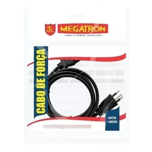 CABO DE FORCA P/NOTE MICKEY 1,2M 3X0,75MM2 300/500V 10A 250 MEGATRON@