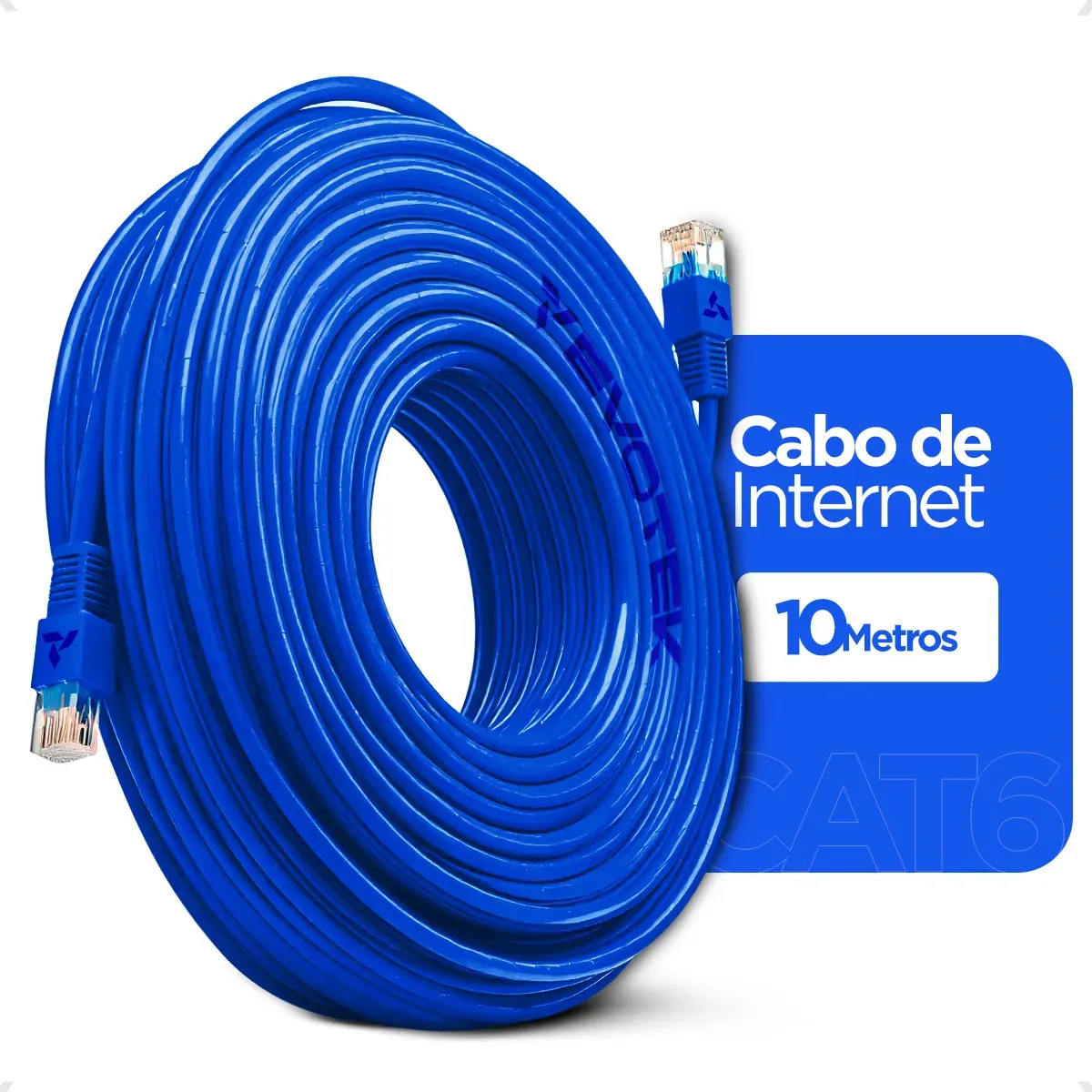 CABO DE REDE PATCH CORD CAT6 10M PC-ETH6U100WH PLUS CABLE