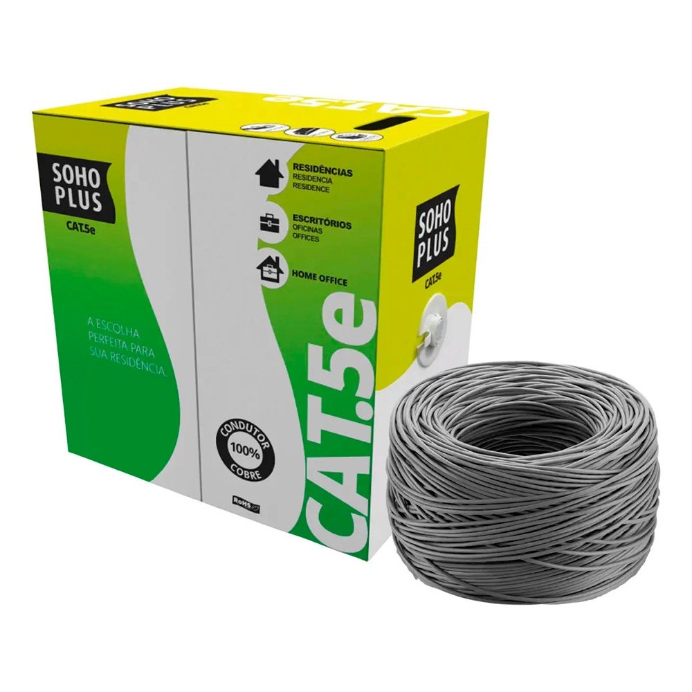 CABO DE REDE UTP CAT5E CINZA 23200102 SOHOPLUS