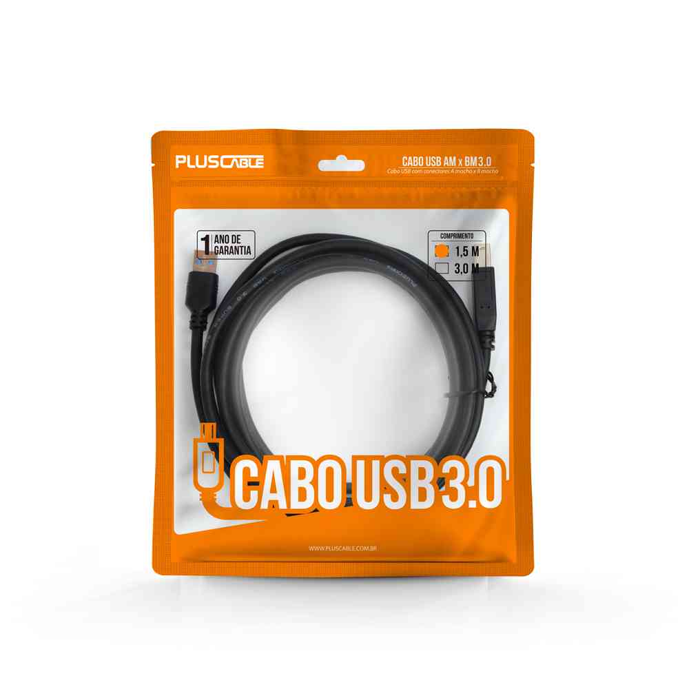 CABO EXTENSOR USB 3.0 AM X AF 1.5M USBAF3015 PLUS CABLE