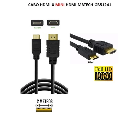 CABO HDMI X MINI HDMI 3D 2.0 4K 2M GB51241 - MBTECH
