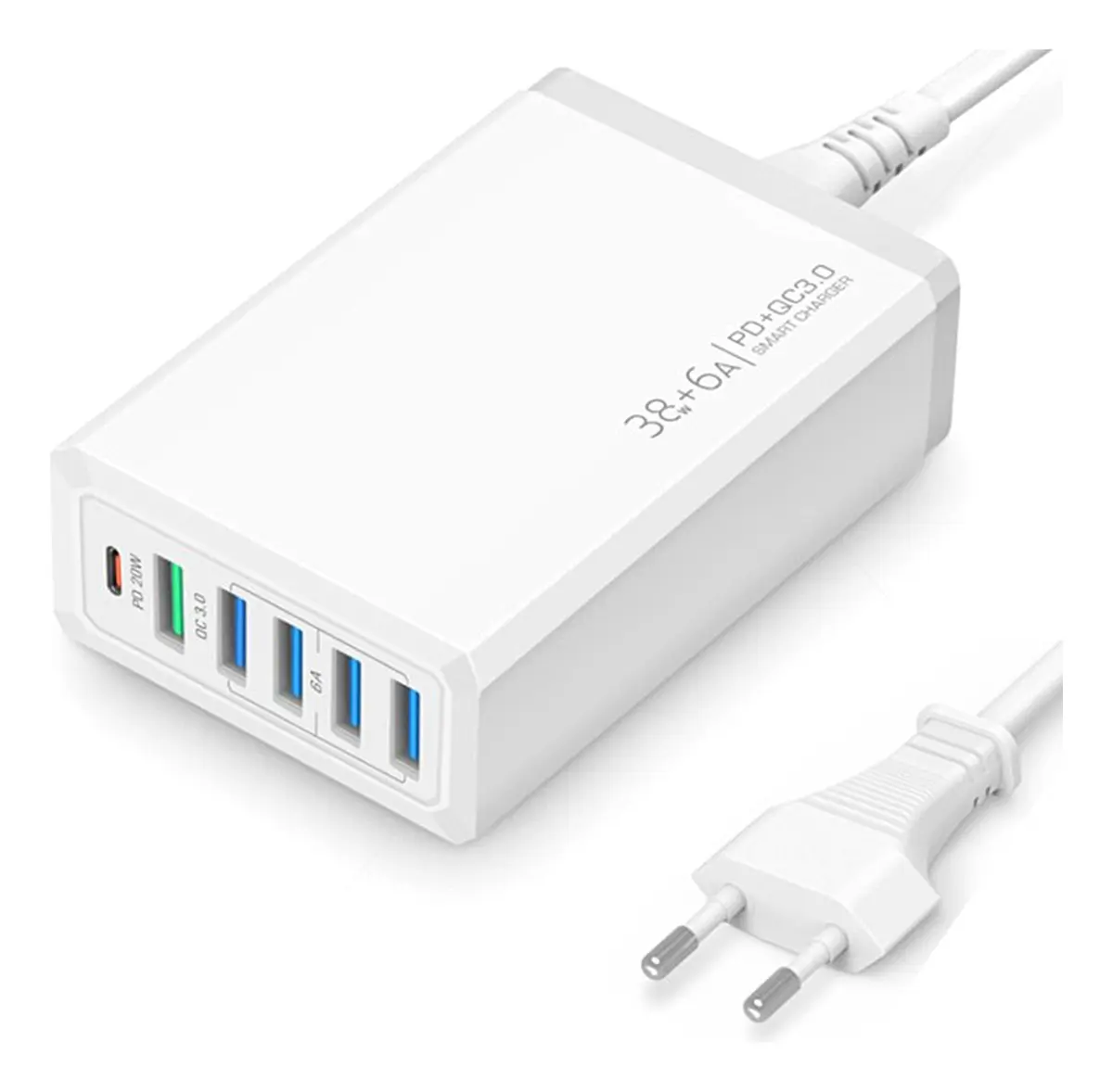 CARREGADOR DE CELULAR ESTAÇÃO 5 PORTAS USB PD 38W+6A SX-FC54 SUMEXR