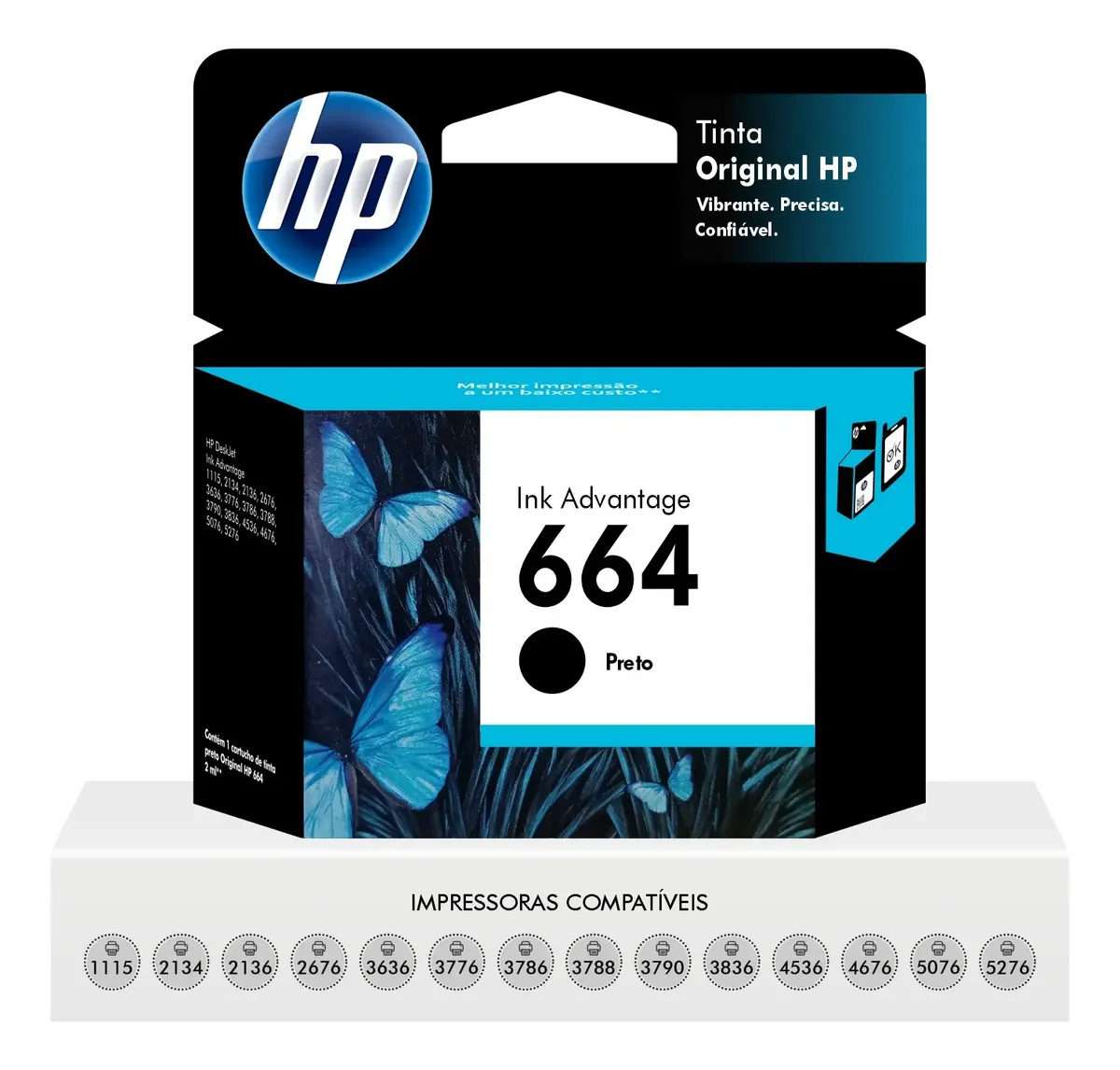 CARTUCHO HP 664 F6V29AB PRETO 2.0ML