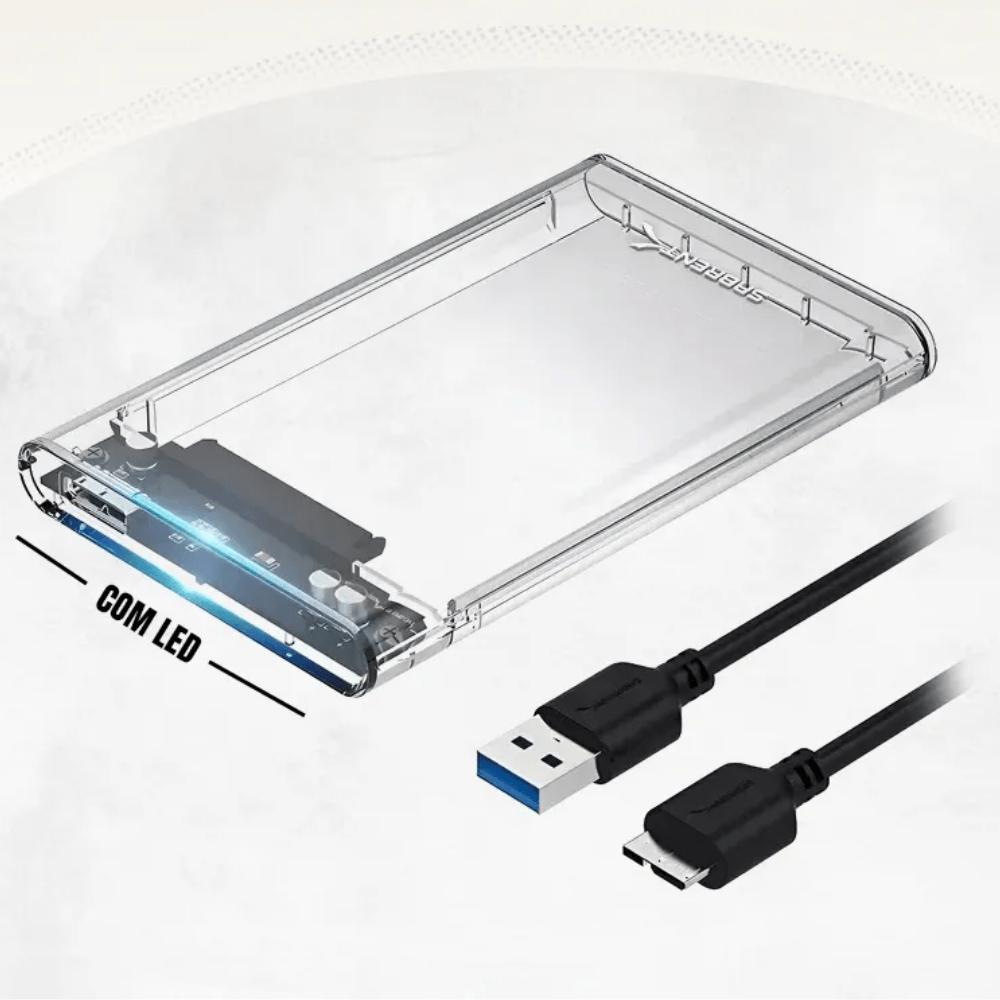CASE HD EXTERNO SATA 2.5" USB 3.0 TRANSPARENTE AU-90 ALTOMEX