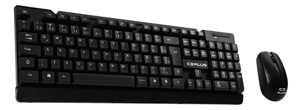 COMBO WIRELESS TECLADO E MOUSE USB K-W11BKV2 PRETO C3 PLUS@
