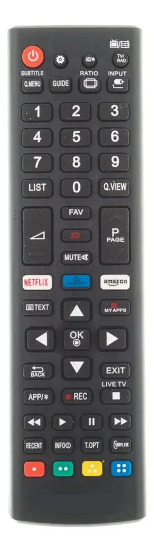 CONTROLE REMOTO TV LG LED/LCD/SMART 3D LE-7709 LELONG