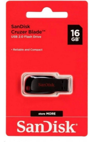 PENDRIVE 16GB SDCZ50-016G-B35 PRETO/VERMELHO SANDISK