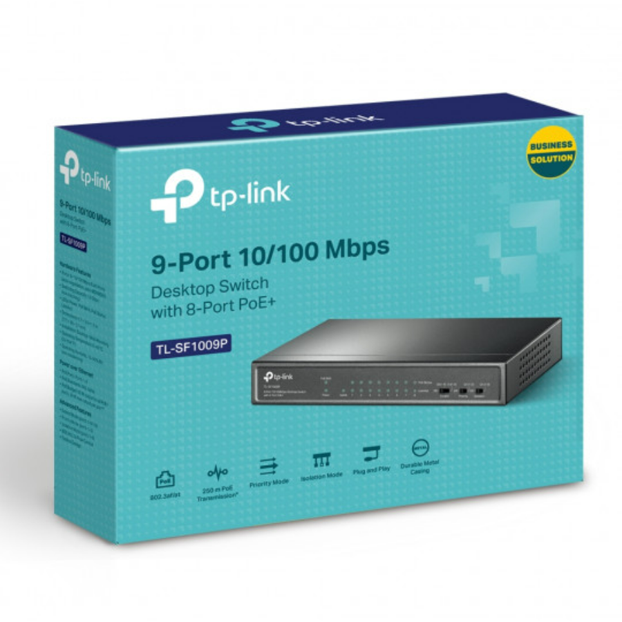 SWITCH 9 PORTAS 8 POE 10/100 TL-SF1009P TP-LINK