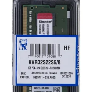 MEMORIA RAM NOTEBOOK 8GB DDR4 3200MHZ KVR32S22S6/8 KINGSTON