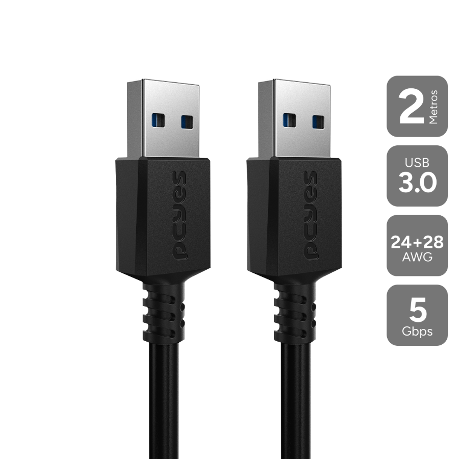 CABO DE DADOS USB A 3.0 2M 28AWG PUAM3-2 PCYES