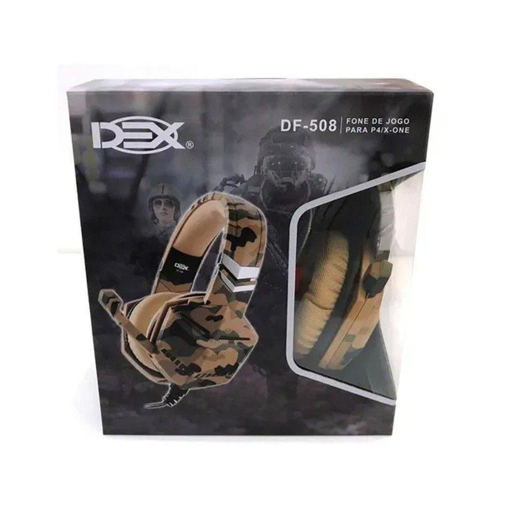 HEADSET FONE DE OUVIDO P3 CAMUFLADO C/ MIC CABO EM MALHA 1.5M DF-508 DEX