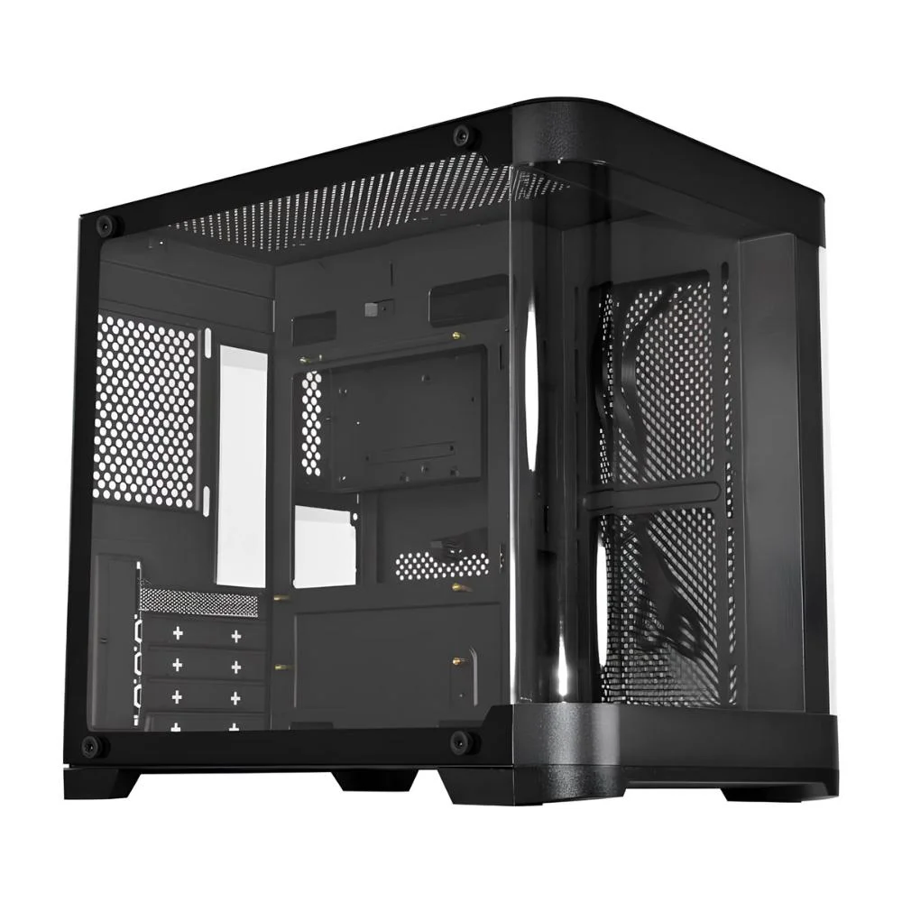 GABINETE GAMER AQUARIO CURVA MICRO ATX PRETO CG-01AG - K-MEX
