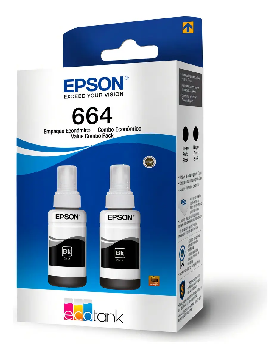 GARRAFA DE TINTA PACK DUPLO T664120-2P PRETO EPSON