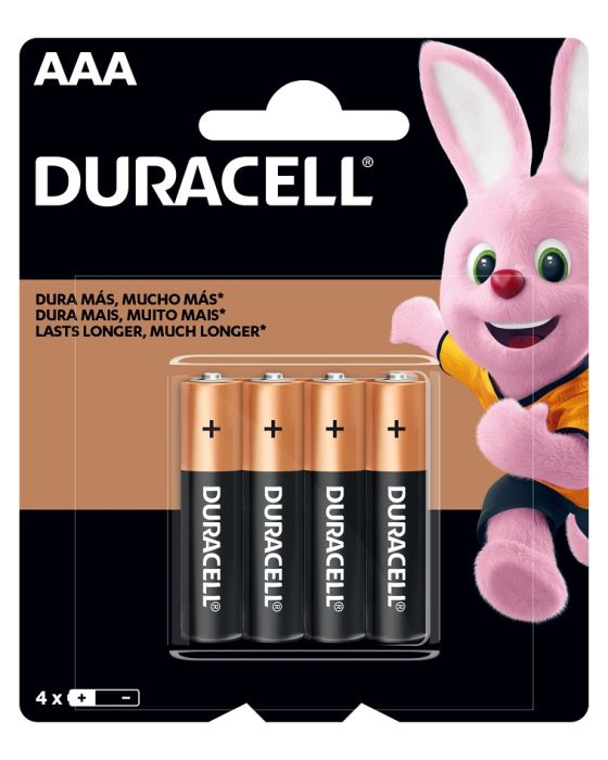 PILHA ALCALINA AAA 1,5V BLISTER C/4 MN2400B4 DURACELL