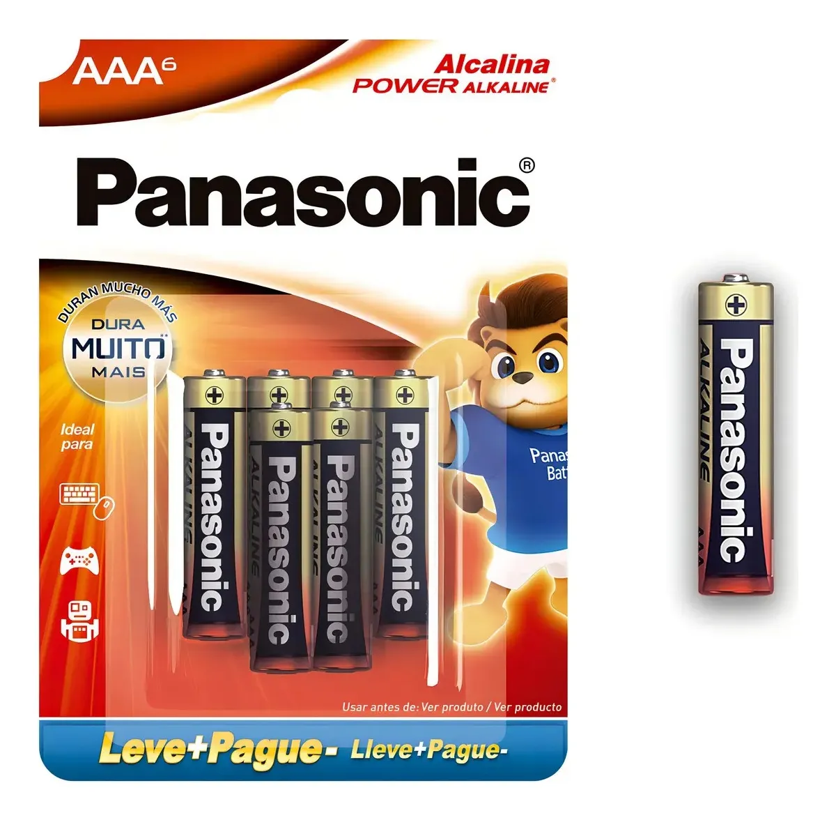 PILHA ALCALINA AAA 1,5V BLISTER C/6 LR0 - PANASONIC