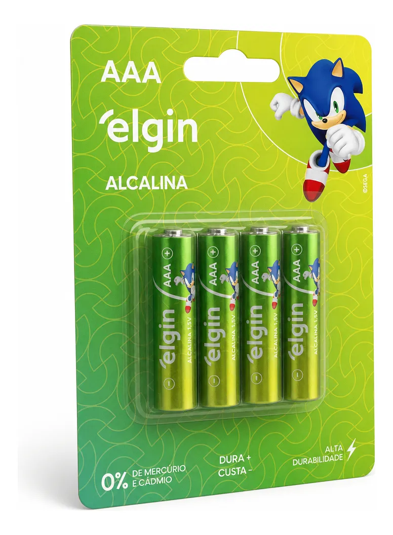 PILHA ALCALINA AAA LR03 1.5V 4 UN 82155 ELGIN