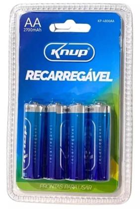 PILHA RECARREGAVEL AA 2700MAH 1.2V CARTELA C/4 UN KP-4800AA KNUP