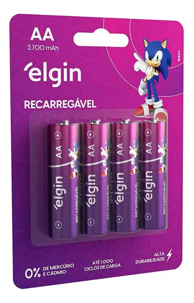 PILHA RECARREGAVEL AA NI-MH 2700 MAH C/4 82175 ELGIN