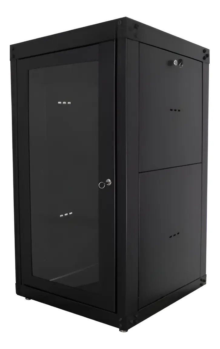 RACK DE PISO 19" 16U P660 C/ PORTA DE VIDRO PRETO BPI.00014 FIBRACEM@