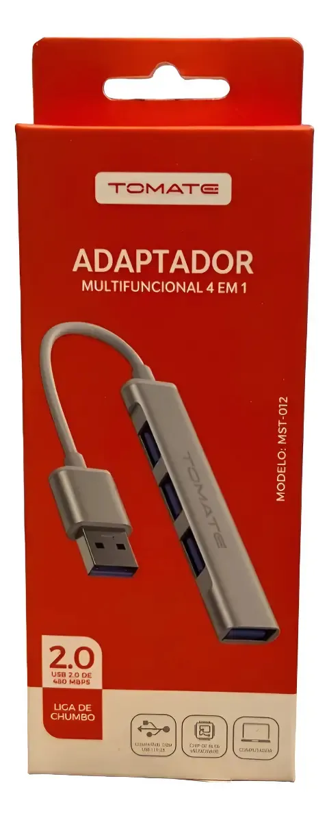 USB PARA (2USB + C) HUB SUPER SPEED (ULTRA SLIM) MST-006 TOMATE