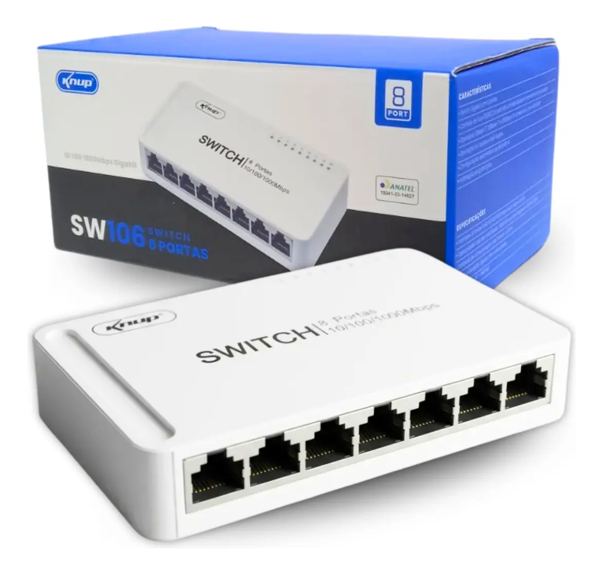 SWITCH GIGABIT 8 PORTAS 10/100/1000MBPS KP-SW106 - KNUP