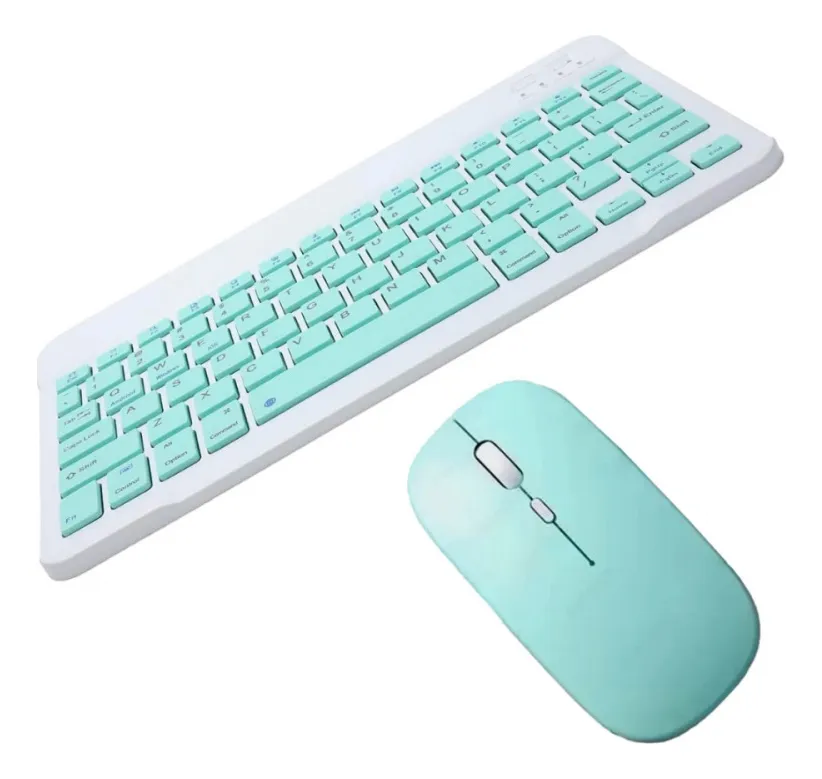 TECLADO E MOUSE SEM FIO 2.4 GHZ MULTIMIDIA ABNT2 SLIM VERDE JP-01