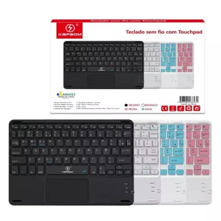 TECLADO SEM FIO BLUETOOTH COM TOUCHPAD SLIM KA-690 - KAPBOM