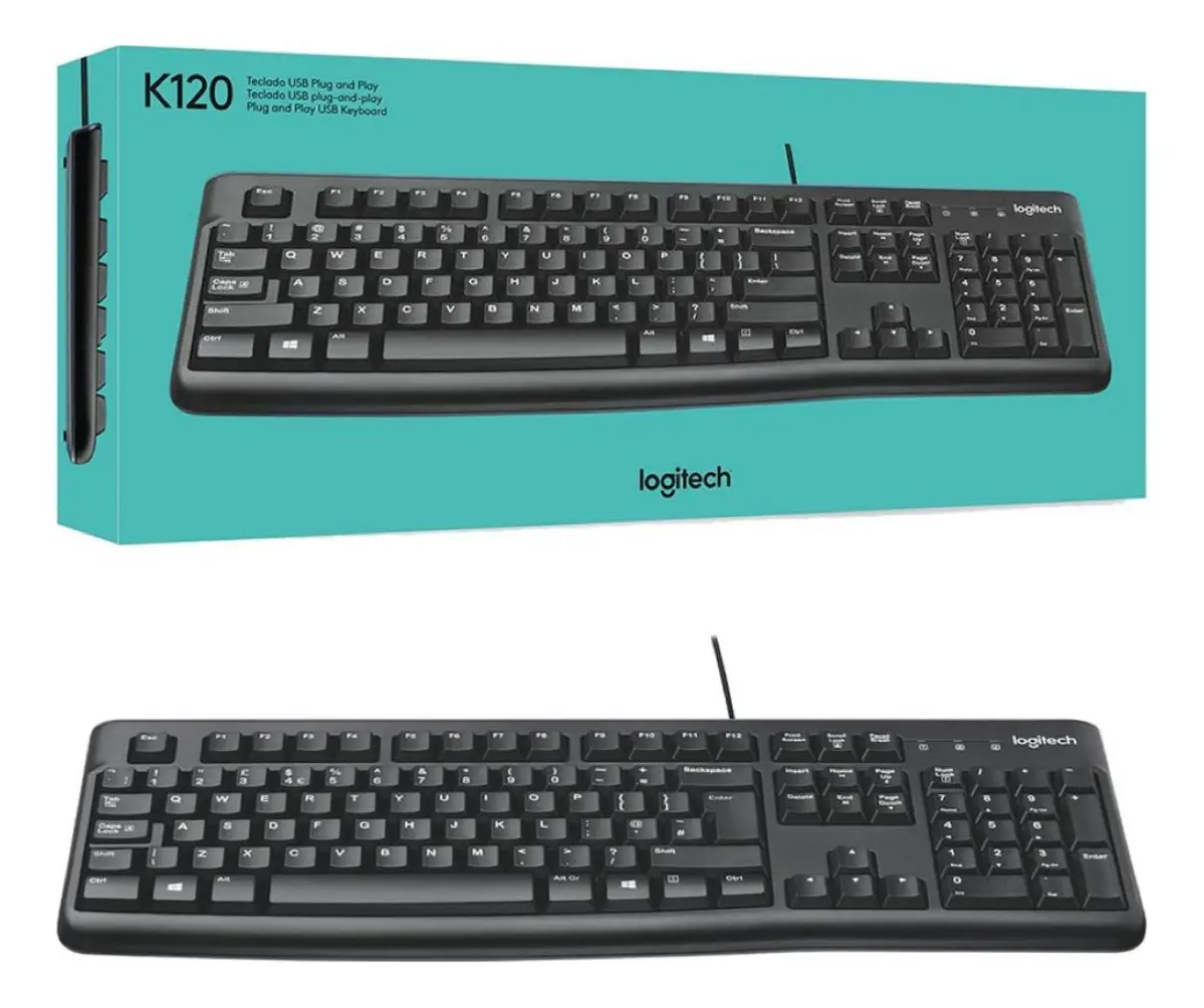 TECLADO USB SLIM PRETO K120 LOGITECH