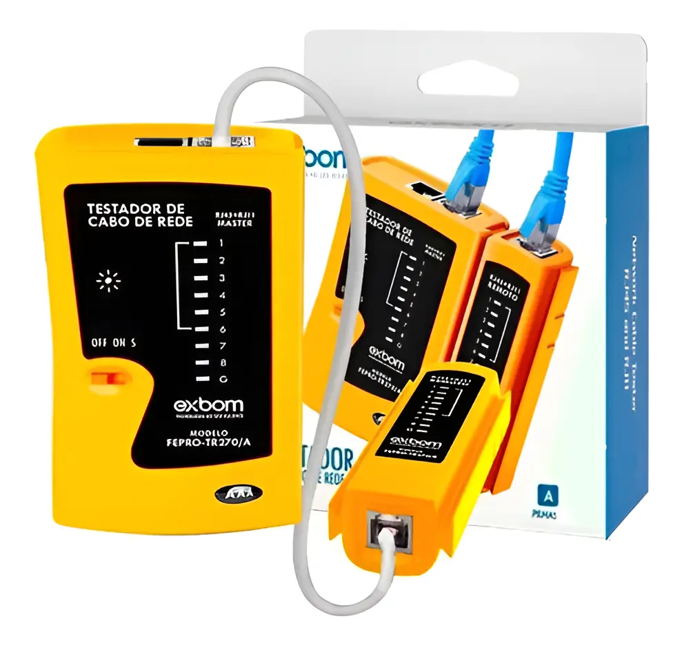 TESTADOR DE CABO DE REDE RJ45 E RJ11 EXBOM FEPRO-TR270